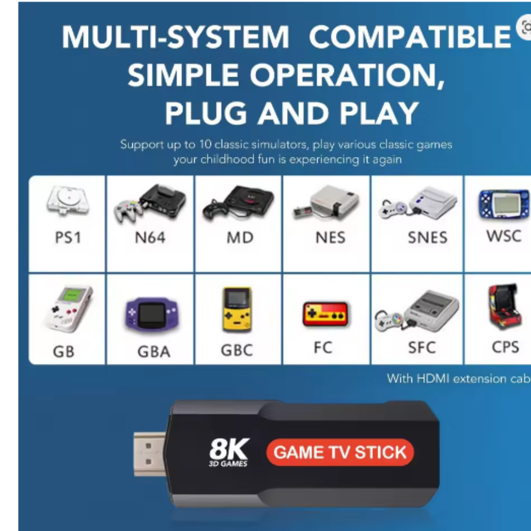 Game TV Stick 8k - androidTV + Game +1000 Juegos